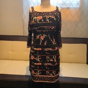 WHBM New/Tags Print Chemise Black/Cerise XS